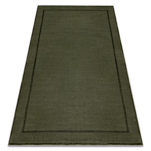 Dywan AURA J2659A zielony - Ramka, linie strukturalny, nowoczesny