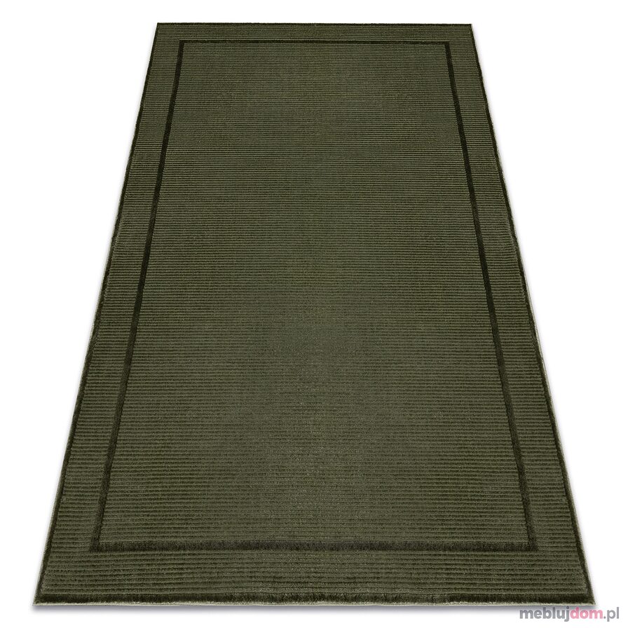 Dywan AURA J2659A zielony - Ramka, linie strukturalny, nowoczesny