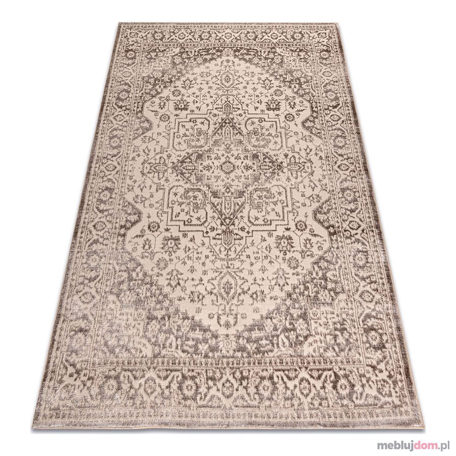 Dywan AURA J2818 beż - Ramka, ornament, strukturalny, nowoczesny