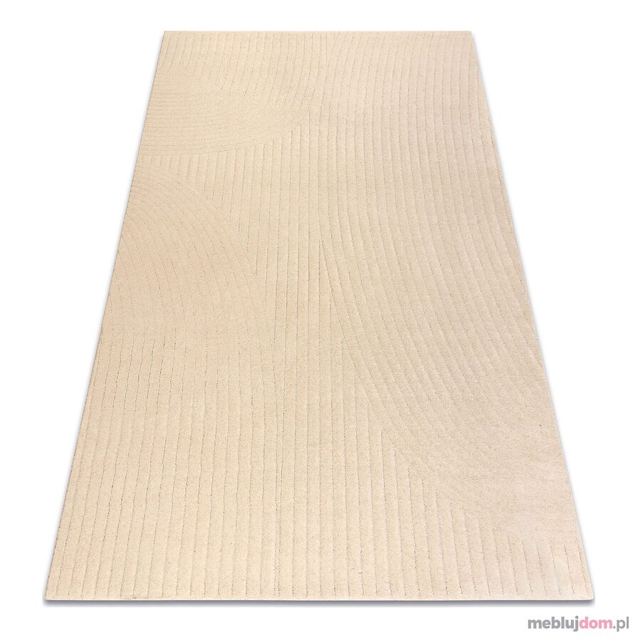 Dywan TEXTURA 488.12.LA100 wełniany OSTA - Fale, geometryczny strukturalny krem