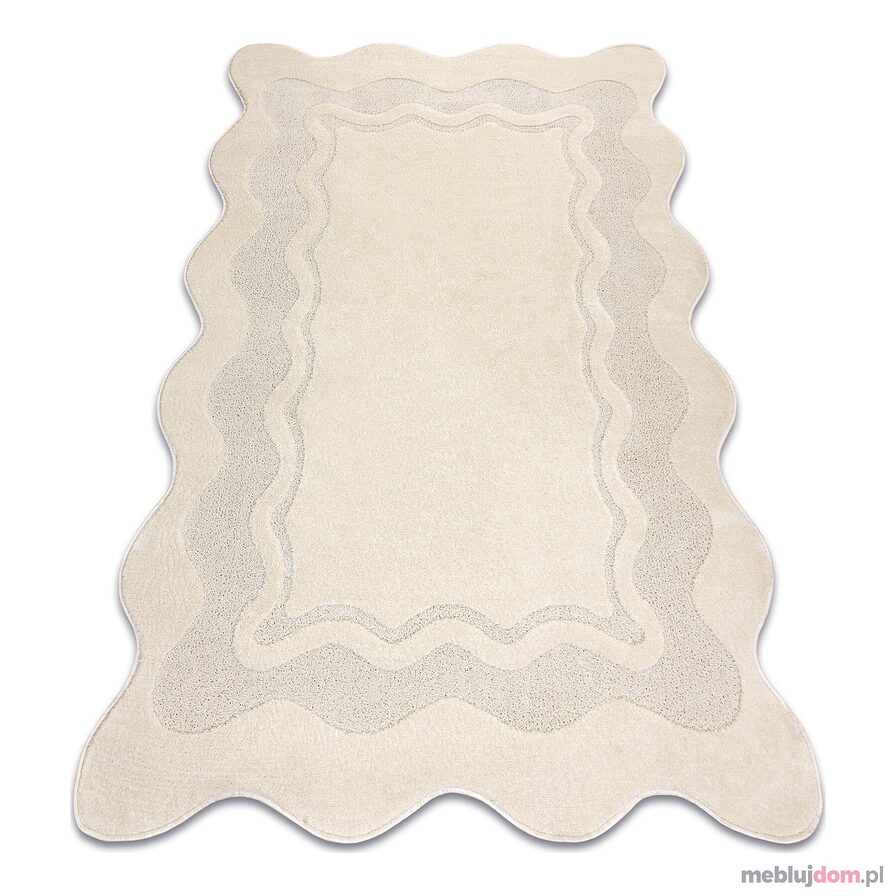 Dywan DUNE 2879 SHAPE krem - Ramka, strukturalny, nieregularny kształt