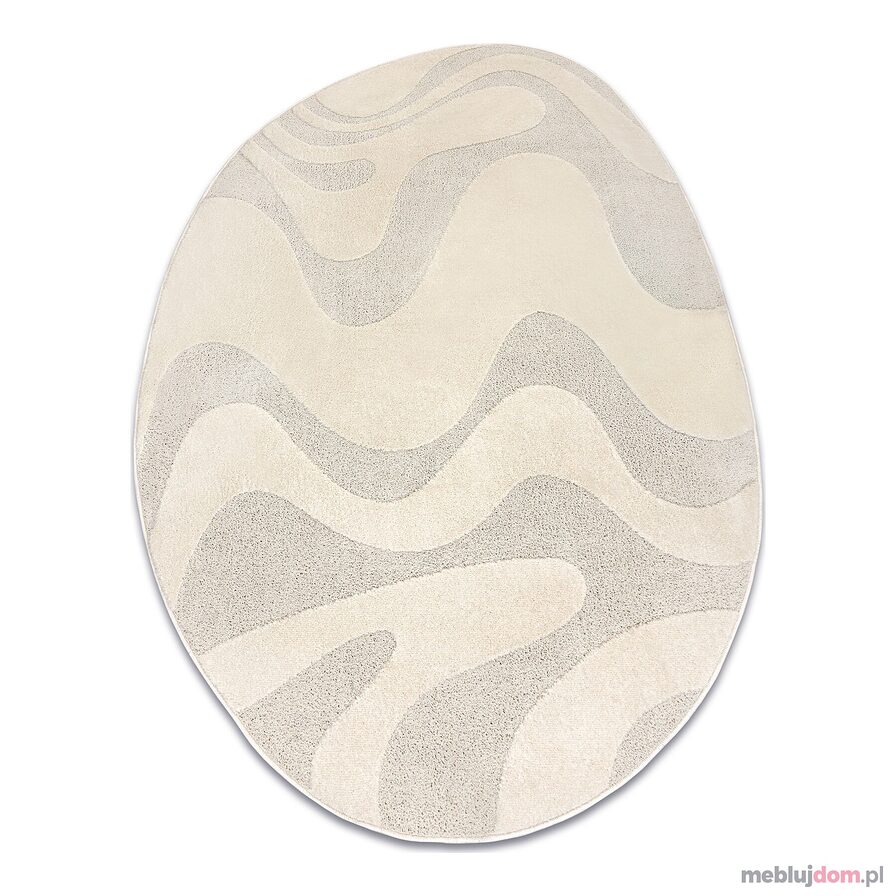 Dywan DUNE 8083 SHAPE krem - Abstrakcja, strukturalny, nieregularny kształt