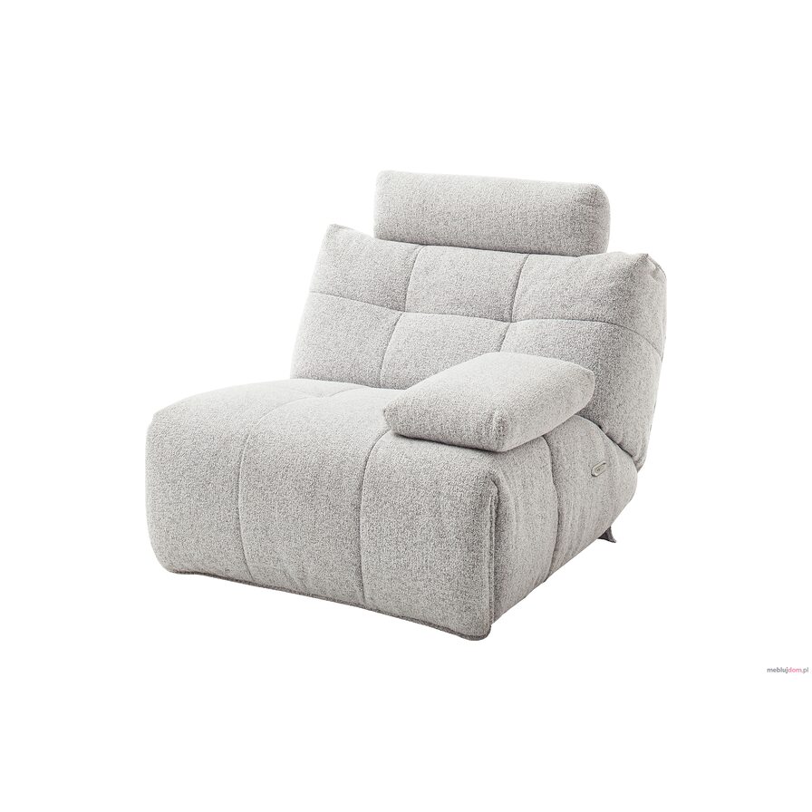 Sofa segmentowa relaksacyjna fotel BELVIANO (element prawy) elektryczny szary