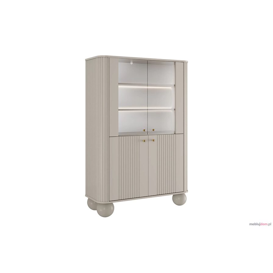 Witryna VESPER 2 GOLD 103 4D złote uchwyty kolor kaszmir