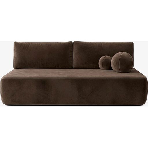 Sofa Rozkładana ARVETO Brązowa Welurowa
