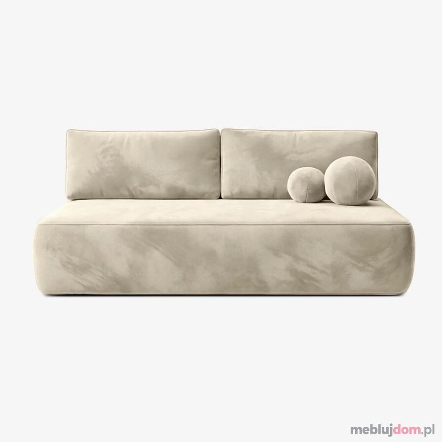 Sofa Rozkładana ARVETO Kremowa Welurowa