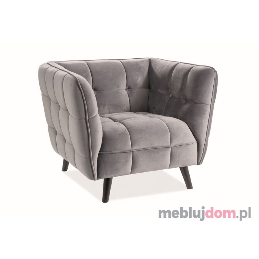 Fotel CASTELLO VELVET 1 Signal Bluvel 14 Szary