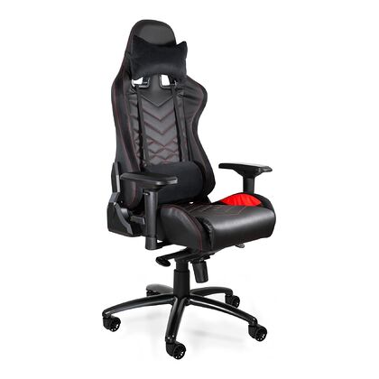 Fotel gamingowy DYNAMIQ V3 Unique ekoskóra czarna z czerwienią