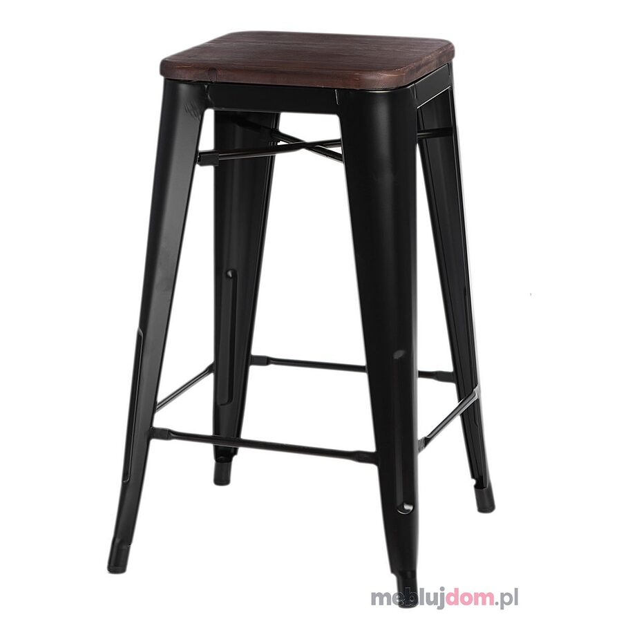 Hoker PARIS WOOD 65 cm orzech i czarny przód