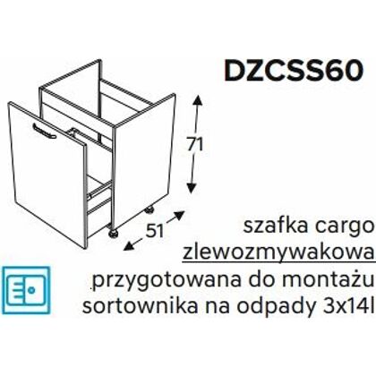 Szafka dolna MONO BLACK DZCSS60