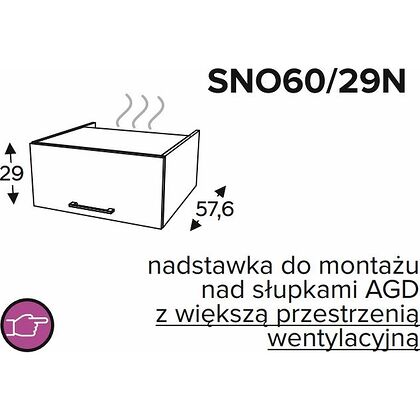 Szafka wisząca KAMMONO BLACK SNO60 29N