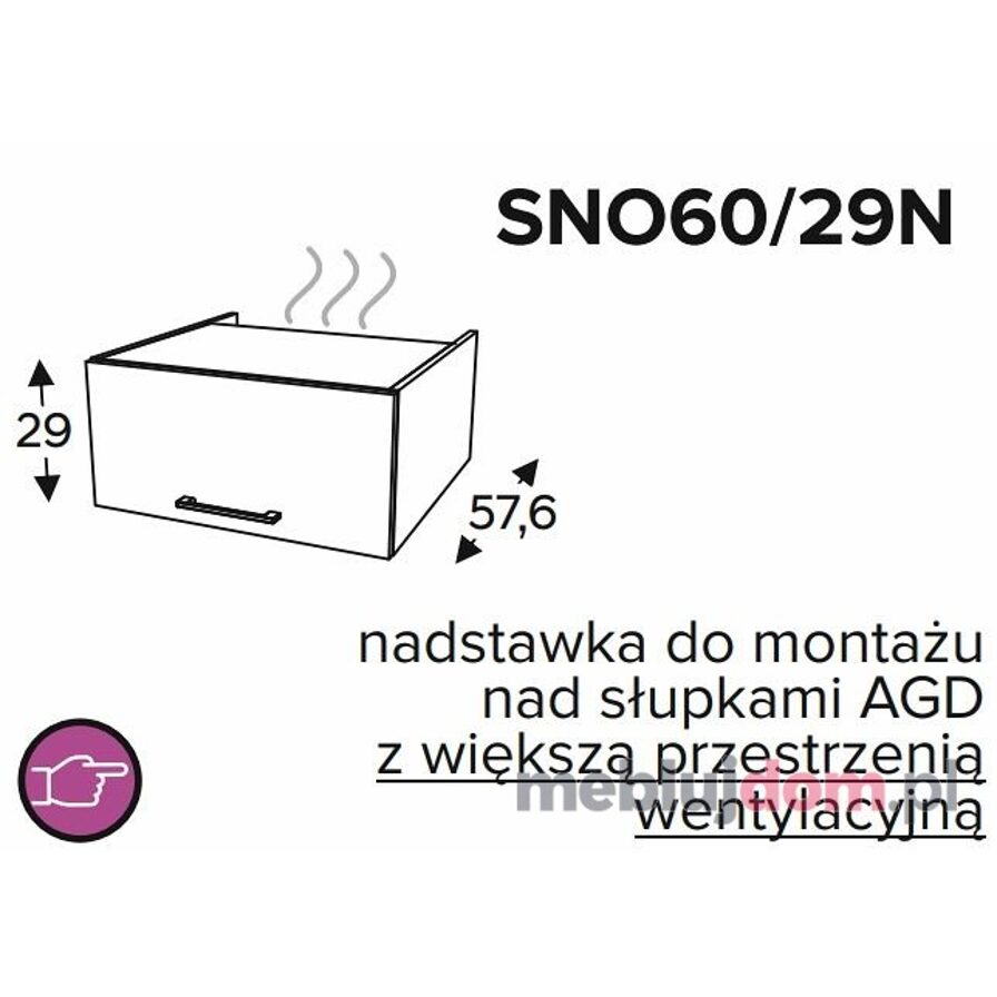 Szafka wisząca KAMMONO BLACK SNO60 29N