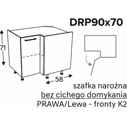 Szafka KAMMONO DRP90x70 narożna
