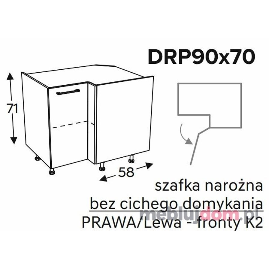 Szafka KAMMONO DRP90x70 narożna