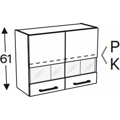 Szafka górna KAMMONO WW80 61 witryna