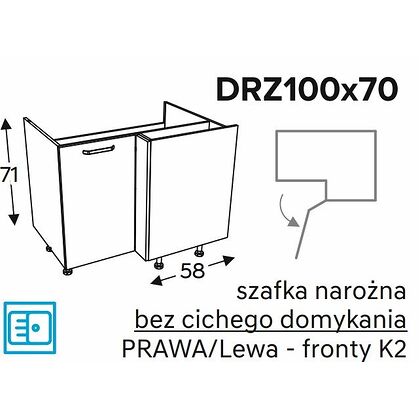 Szafka dolna KAMMONO CLASSIC DRZ100x70