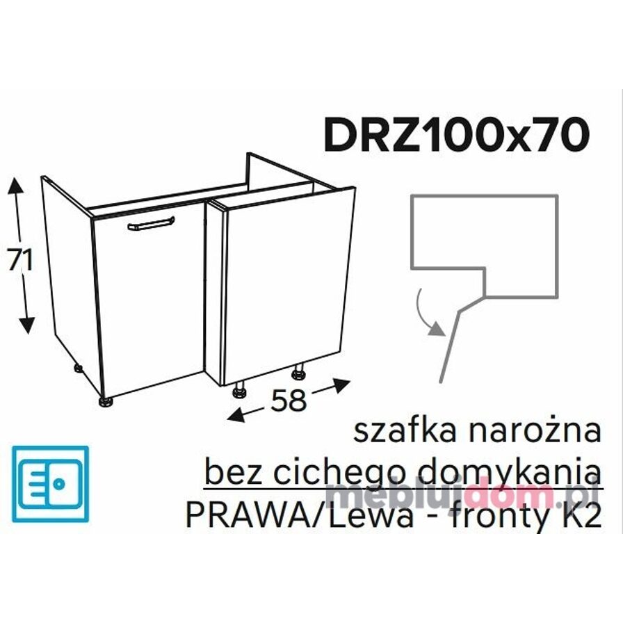 Szafka dolna KAMMONO CLASSIC DRZ100x70
