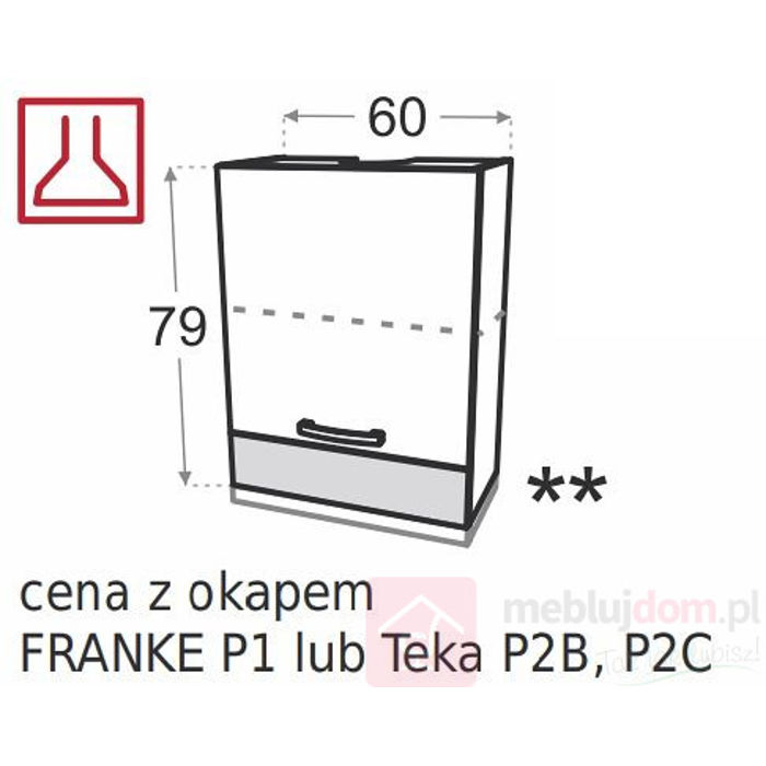 Szafka górna DXL WO6.1/79P1 z okapem