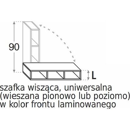 Szafka górna kończąca DXL WB UNI18/900