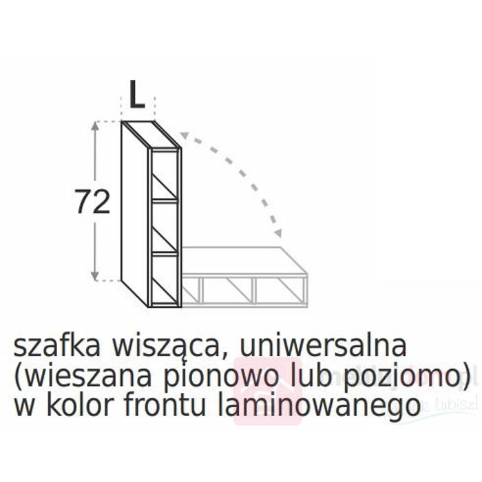 Szafka górna kończąca DXL WB UNI18/72