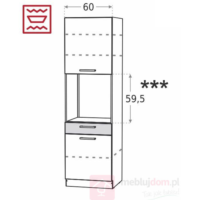 Słupek DUO SP6 (pod zabudowę piekarnika)