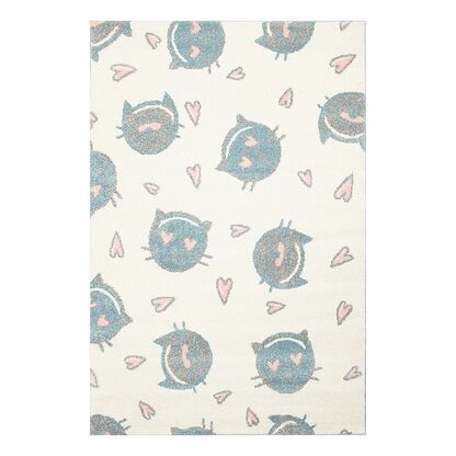 Dywan KIDDY CATS1 CREAM-WHITE dla dziecka kremowy w serca i kotki