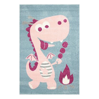 Dywan KIDDY DRAGON9 PINK niebieski z różowym smokiem