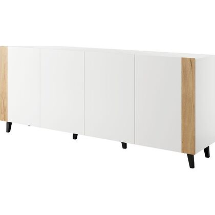 Komoda ETNA 200 biała matowa z dekorem w kolorze dąb craft