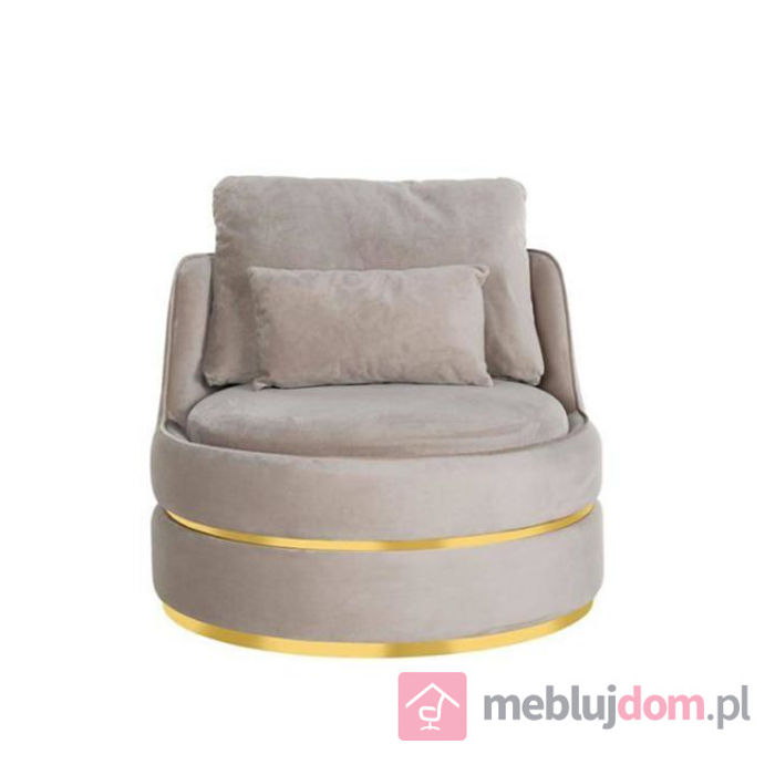 RICHMOND fotel obrotowy KYLIE KHAKI VELVET Beżowy ze złotą podstawą