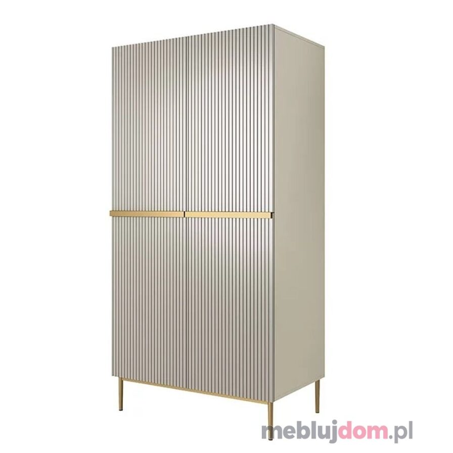 Szafa dwudrzwiowa NICOLE GOLD 100 kaszmirowa na złotych nóżkach