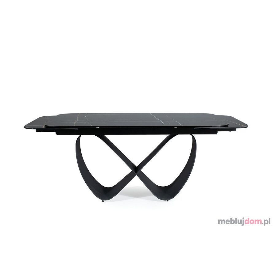 Stół INFINITY CERAMIC Signal czarny marmur AZARIO BLACK rozłożony