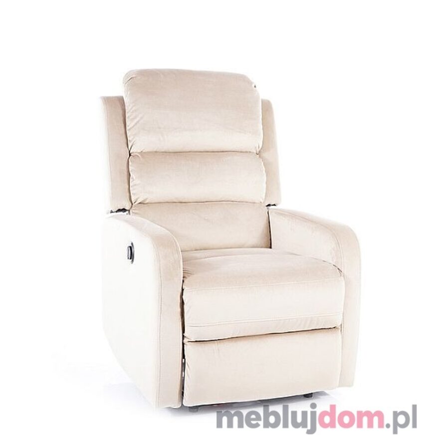 Fotel relaksacyjny PEGAZ VELVET Signal bezowy - Bluvel 28